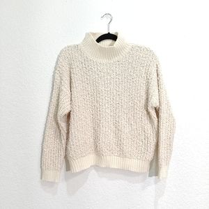 3/$30! Dreamers Textured Knit Mock Neck Sweater in Oatmeal